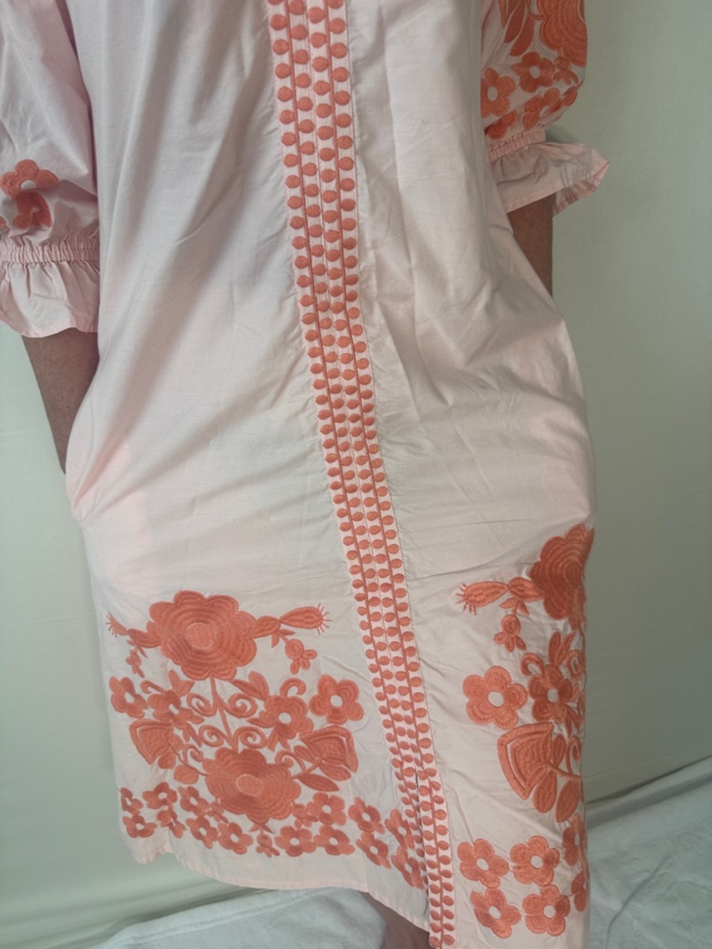 Julia Amory Pink Embroidered Mini Dress S - Picture 5 of 8